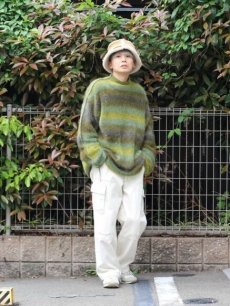 画像10: KIIT(キート) KIDMOHAIR BLEND GRADETION KNIT MOCK NECK PULLOVER KIP-K59-800 (YEL×GRN) (10)