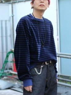 画像10: KIIT(キート) C/P HEAVY VELOR BORDER CREW NECK PULLOVER KIP-T93-003 (10)