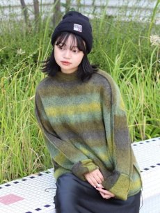 画像15: KIIT(キート) KIDMOHAIR BLEND GRADETION KNIT MOCK NECK PULLOVER KIP-K59-800 (YEL×GRN) (15)