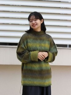 画像17: KIIT(キート) KIDMOHAIR BLEND GRADETION KNIT MOCK NECK PULLOVER KIP-K59-800 (YEL×GRN) (17)