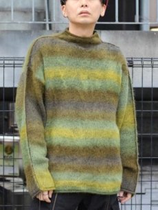 画像14: KIIT(キート) KIDMOHAIR BLEND GRADETION KNIT MOCK NECK PULLOVER KIP-K59-800 (YEL×GRN) (14)