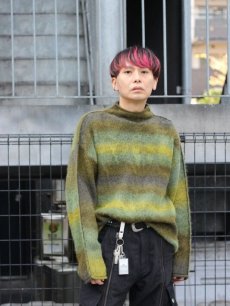 画像13: KIIT(キート) KIDMOHAIR BLEND GRADETION KNIT MOCK NECK PULLOVER KIP-K59-800 (YEL×GRN) (13)