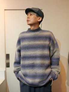 画像7: KIIT(キート) KIDMOHAIR BLEND GRADETION KNIT MOCK NECK PULLOVER KIP-K59-800 (PUR×GRY) (7)