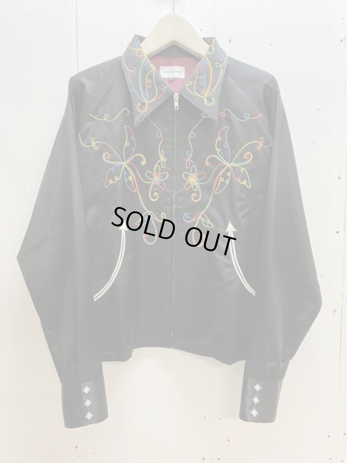 画像1: A PUZZLING HOME(アパズリングホーム) RAINBOW EMBROIDERY WESTERN JACKET(BLK) (1)