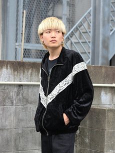 画像16: A PUZZLING HOME(アパズリングホーム) LACE LINE TRAINING JACKET (BLK) (16)
