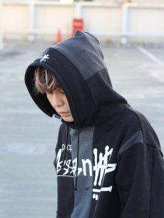 画像10: Takaya Hioki (タカヤヒオキ) OLD STUSSY REMAKE PULL OVER HOODIE  REBEL ELEMENTS EXCLUSIVE "DAMAGE"(A) (10)