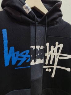 画像2: Takaya Hioki (タカヤヒオキ) OLD STUSSY REMAKE PULL OVER HOODIE  REBEL ELEMENTS EXCLUSIVE "DAMAGE"(E) (2)