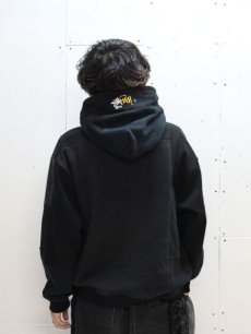 画像5: Takaya Hioki (タカヤヒオキ) OLD STUSSY REMAKE PULL OVER HOODIE  REBEL ELEMENTS EXCLUSIVE "DAMAGE"(D) (5)