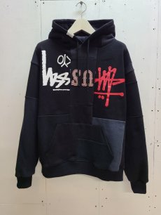 画像1: Takaya Hioki (タカヤヒオキ) OLD STUSSY REMAKE PULL OVER HOODIE  REBEL ELEMENTS EXCLUSIVE "DAMAGE"(A) (1)