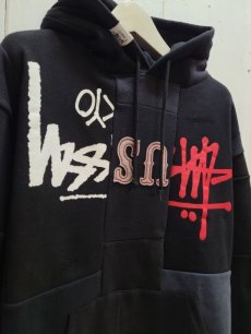 画像2: Takaya Hioki (タカヤヒオキ) OLD STUSSY REMAKE PULL OVER HOODIE  REBEL ELEMENTS EXCLUSIVE "DAMAGE"(A) (2)