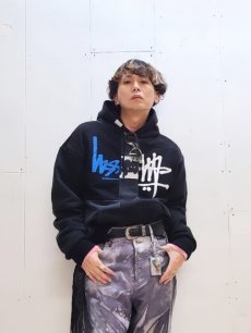 画像8: Takaya Hioki (タカヤヒオキ) OLD STUSSY REMAKE PULL OVER HOODIE  REBEL ELEMENTS EXCLUSIVE "DAMAGE"(E) (8)