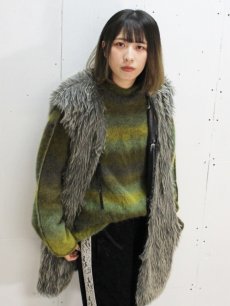 画像18: KIIT(キート) KIDMOHAIR BLEND GRADETION KNIT MOCK NECK PULLOVER KIP-K59-800 (YEL×GRN) (18)