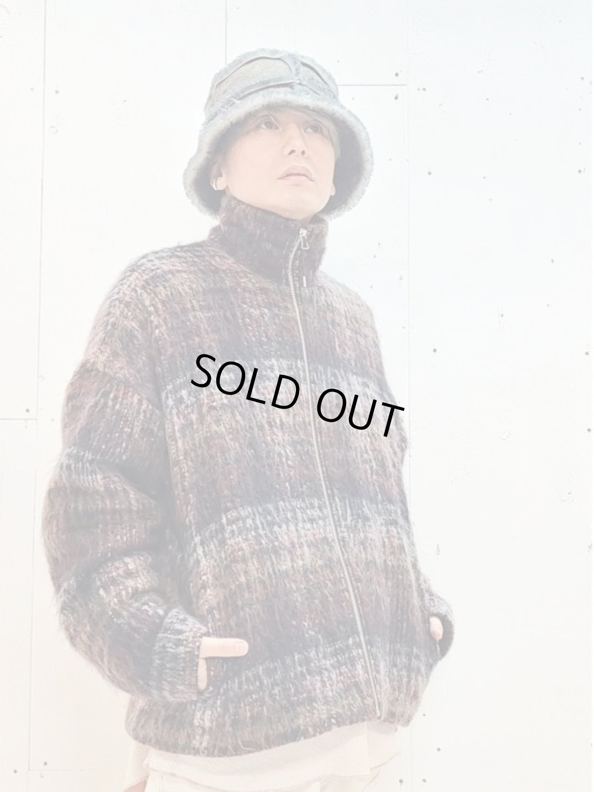 画像16: KIIT(キート) MOHAIR BLEND WOOL SHAGGY CHECK HIGH NECK FULL ZIP JKT KIP-Y93-802 (16)