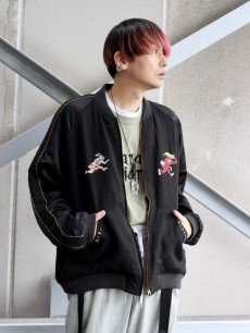 画像9: Azuma.(アズマ) × ROTAR(ローター) 鳥獣戯画 SUKA JACKET 24SH-BL-03(BLK) (9)