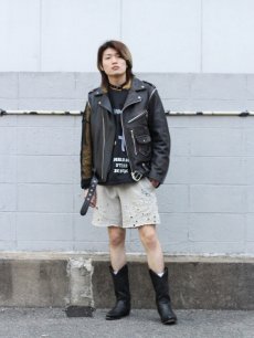 画像8: el conductorH(コンダクター) COTTON LACEUP LONG SLEEVE MESH TOP PD24SC03(BLK) (8)