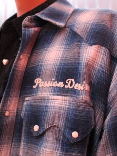 画像10: el conductorH(コンダクター) HALF DYED CHECK FLANNEL COWBOY SHIRT PD24SS02(BLU) (10)