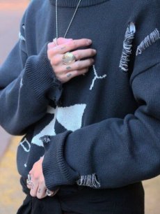 画像9: A PUZZLING HOME(アパズリングホーム) IRON CROSS COTTON KNIT 24ss-007(BLK) (9)