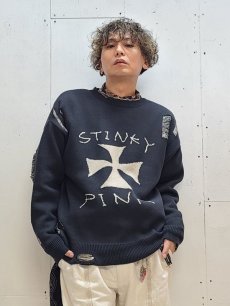画像6: A PUZZLING HOME(アパズリングホーム) IRON CROSS COTTON KNIT 24ss-007(BLK) (6)