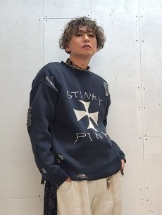 画像7: A PUZZLING HOME(アパズリングホーム) IRON CROSS COTTON KNIT 24ss-007(BLK) (7)