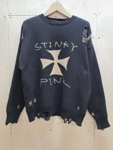画像1: A PUZZLING HOME(アパズリングホーム) IRON CROSS COTTON KNIT 24ss-007(BLK) (1)