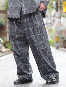 画像8: el conductorH(コンダクター) WIRE CHECK WIDE TROUSERS PD24SP01 (8)