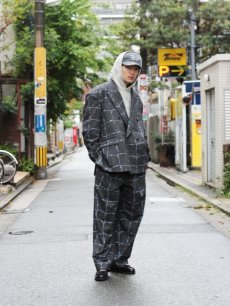 画像6: el conductorH(コンダクター) WIRE CHECK WIDE TROUSERS PD24SP01 (6)