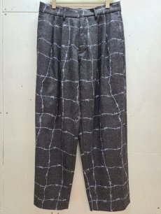 画像1: el conductorH(コンダクター) WIRE CHECK WIDE TROUSERS PD24SP01 (1)