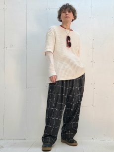 画像11: el conductorH(コンダクター) WIRE CHECK WIDE TROUSERS PD24SP01 (11)