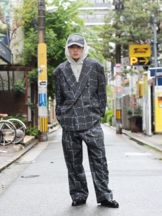 画像5: el conductorH(コンダクター) WIRE CHECK WIDE TROUSERS PD24SP01 (5)