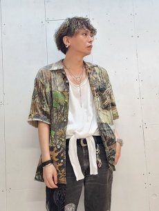 画像13: Takaya Hioki (タカヤヒオキ) REAL TREE PATTERN REMAKE JERSEY STITCH OPEN COLLER SHIRT (13)