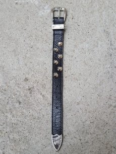 画像2: el conductorH(コンダクター) LEATHER TRAPEZOID STUDS BRACELET PD24MAC04 (2)