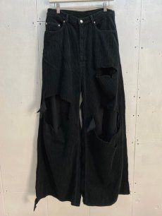 画像1: el conductorH(コンダクター) DISTRESSED CORDUROY WIDE TROUSERS PD24AP01 (1)