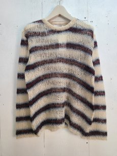 画像1: SUGARHILL(シュガーヒル) MOHAIR STRIPE PULLOVER 2411300603(WINE) (1)