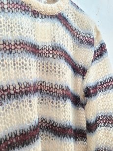 画像2: SUGARHILL(シュガーヒル) MOHAIR STRIPE PULLOVER 2411300603(WINE) (2)