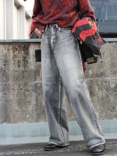 画像21: SUGARHILL(シュガーヒル) FOILED DENIM TROUSERS WIDE CUT 2411300410 (BLK) (21)