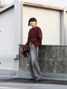 画像17: SUGARHILL(シュガーヒル) FOILED DENIM TROUSERS WIDE CUT 2411300410 (BLK) (17)