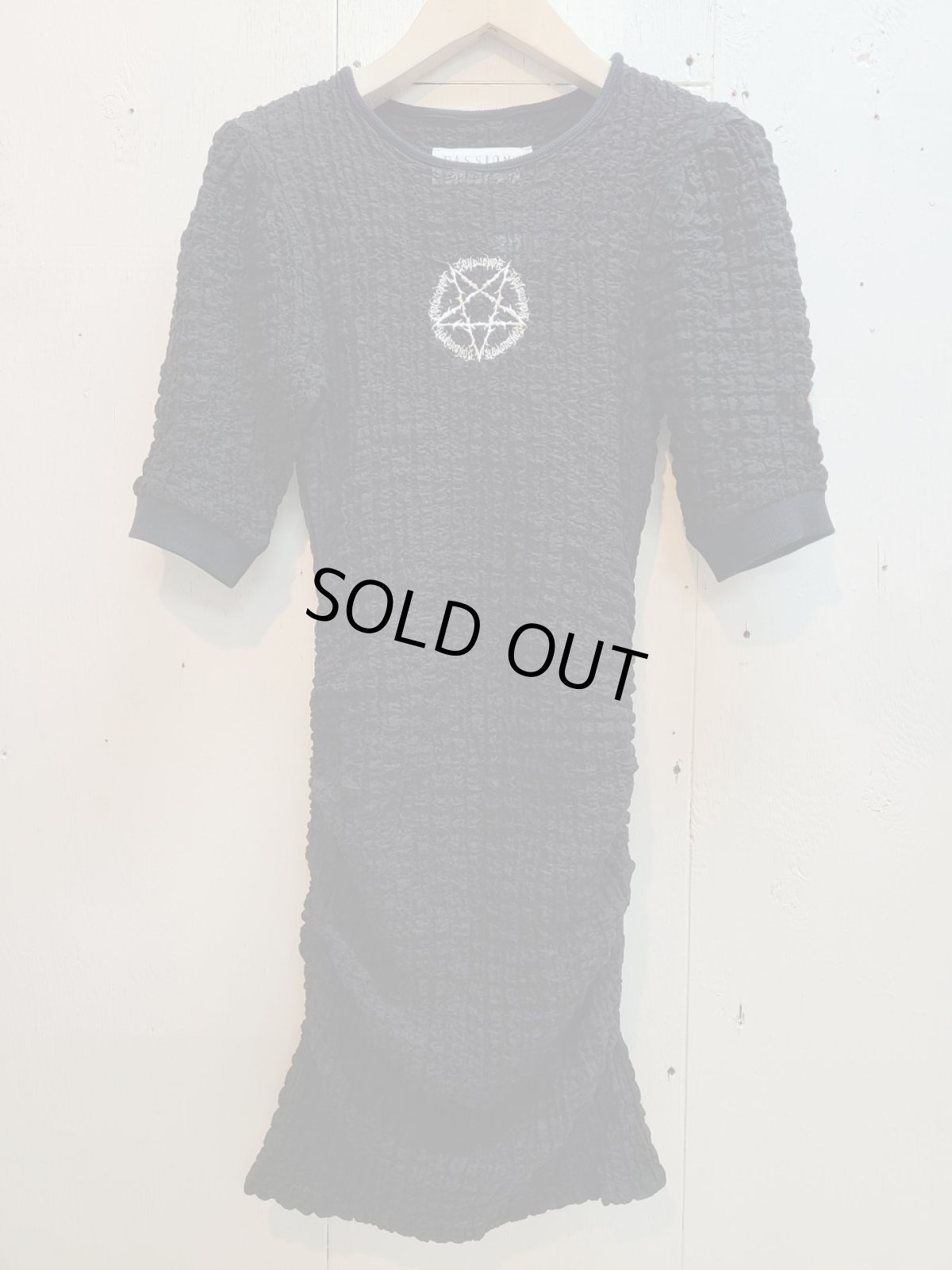 画像1: el conductorH(コンダクター) PUFF SHOULDER BUMPY SHORT SLEEVE DRESS PD25SW03 (1)