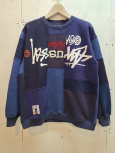 画像1: Takaya Hioki (タカヤヒオキ) OLD STUSSY REMAKE TRAINER "FRONT" REBEL ELEMENTS EXCLUSIVE BLUE×NAVY (A) (1)