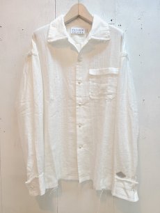 画像1: el conductorH(コンダクター) OPEN COLLAR FRAYED SHIRT PD25SS01 (WHT) (1)