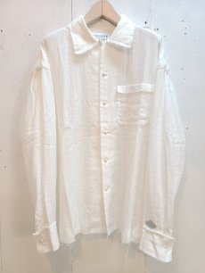 画像2: el conductorH(コンダクター) OPEN COLLAR FRAYED SHIRT PD25SS01 (WHT) (2)