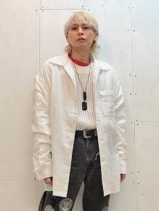 画像6: el conductorH(コンダクター) OPEN COLLAR FRAYED SHIRT PD25SS01 (WHT) (6)