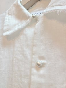 画像3: el conductorH(コンダクター) OPEN COLLAR FRAYED SHIRT PD25SS01 (WHT) (3)