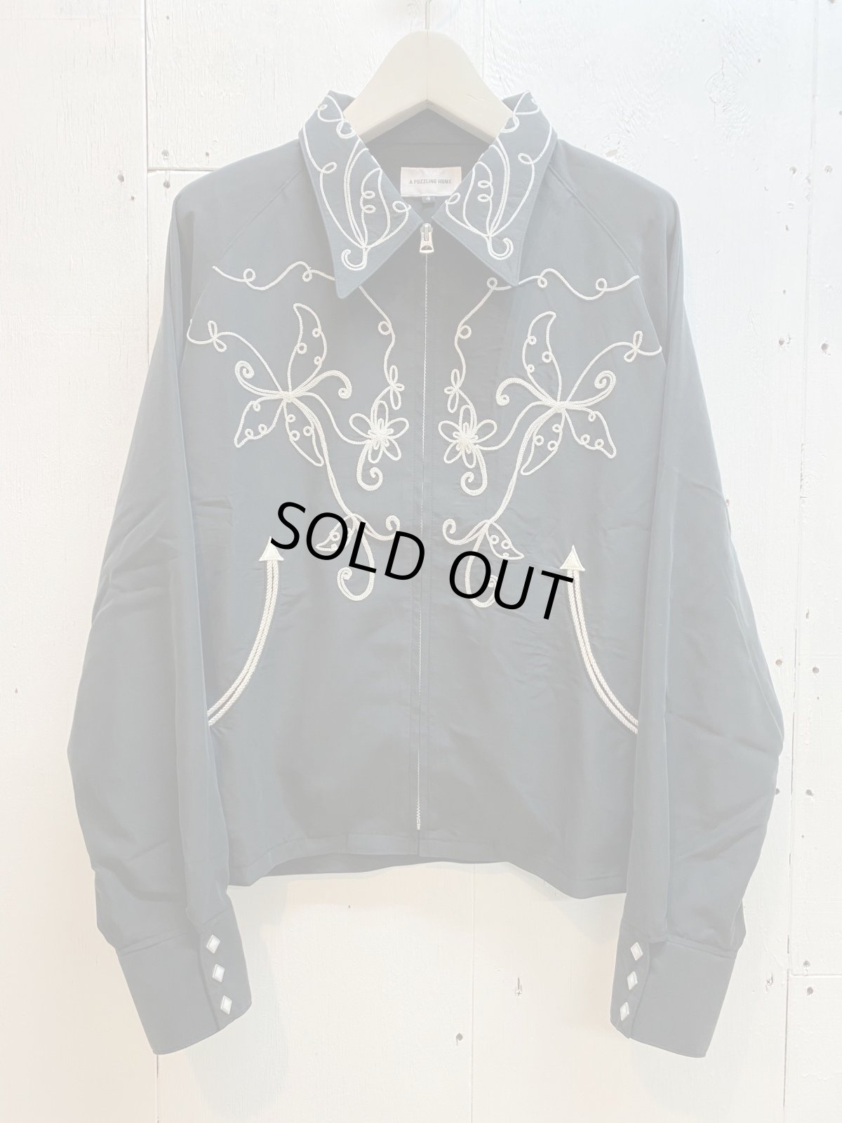 画像1: A PUZZLING HOME(アパズリングホーム) WESTERN JACKET 25ss-003 (BLK) (1)