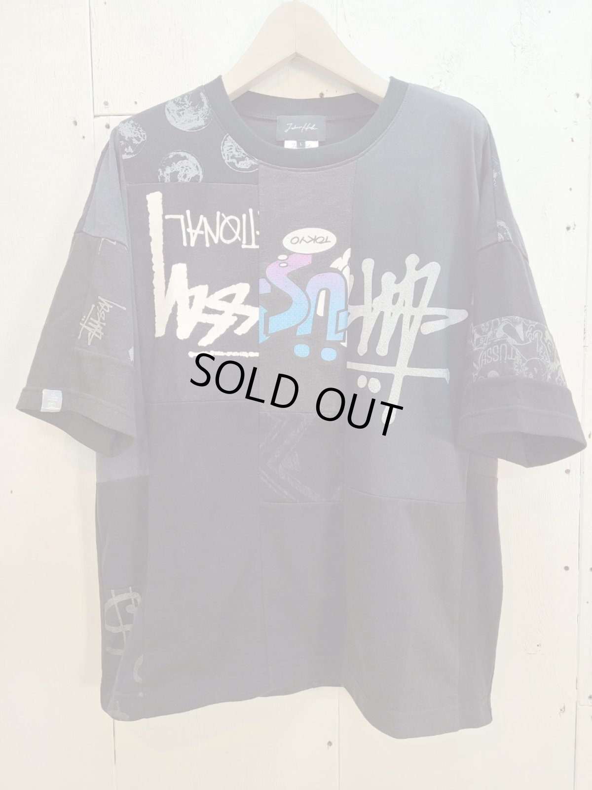 画像1: Takaya Hioki (タカヤヒオキ) OLD STUSSY REMAKE S/S  "REBEL ELEMENTS EXCLUSIVE" (BLK)B (1)