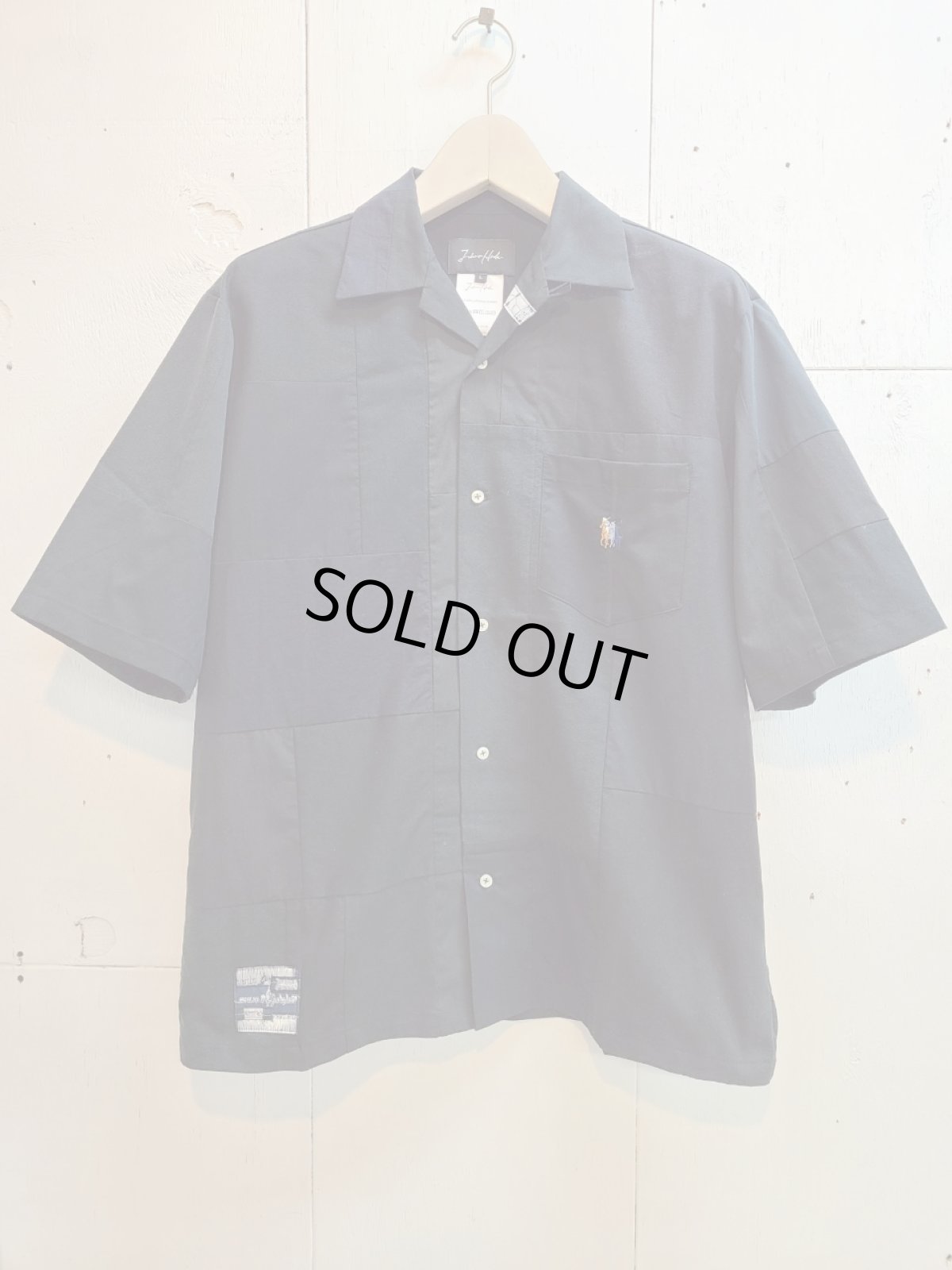 画像1: Takaya Hioki (タカヤヒオキ) POLO REMAKE OPEN COLLAR SHIRT (A) (1)