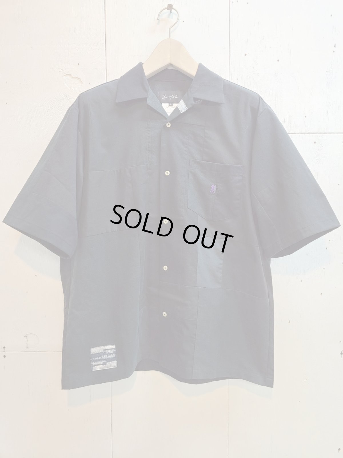 画像1: Takaya Hioki (タカヤヒオキ) POLO REMAKE OPEN COLLAR SHIRT (C) (1)