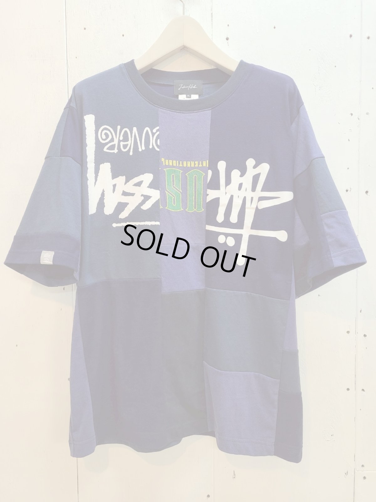 画像1: Takaya Hioki (タカヤヒオキ) OLD STUSSY REMAKE S/S REBEL ELEMENTS EXCLUSIVE"FRONT PRINT"(NVY) (1)