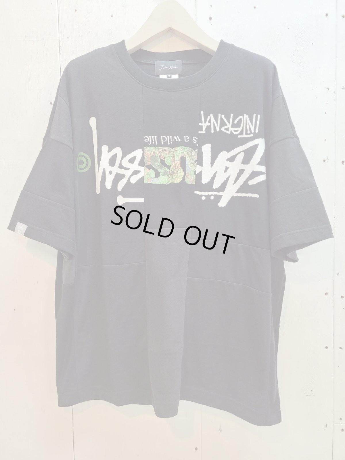 画像1: Takaya Hioki (タカヤヒオキ) OLD STUSSY REMAKE S/S REBEL ELEMENTS EXCLUSIVE"FRONT PRINT"(BLK)D (1)