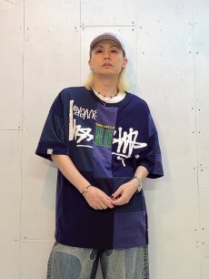画像4: Takaya Hioki (タカヤヒオキ) OLD STUSSY REMAKE S/S REBEL ELEMENTS EXCLUSIVE"FRONT PRINT"(NVY) (4)
