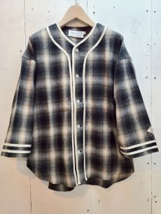 画像1: el conductorH(コンダクター) CHECK FLANNEL BASEBALL SHIRT PD25MS01 (1)